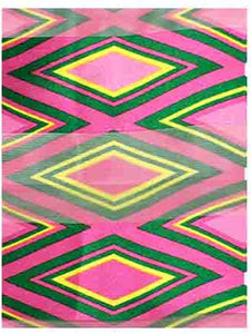 PINK AND GREEN PRINT OBLONG SATIN SCARF ( 1080 )