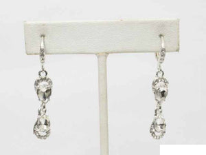 SILVER EARRINGS CLEAR STONES