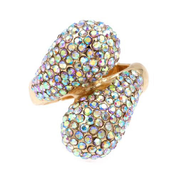 GOLD STRETCH RING AB STONES ( 2089 GAB )