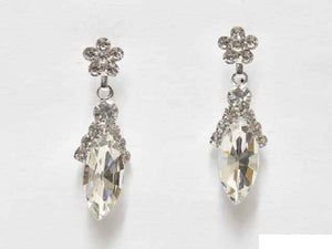 SILVER EARRINGS CLEAR STONES ( 6610 SCL )