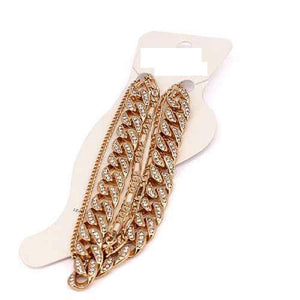 GOLD CHAIN ANKLET CLEAR STONES ( 5001 ) - Ohmyjewelry.com