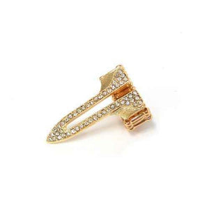 GOLD STRETCH RING V DESIGN CLEAR STONES ( 1064 GDCLR ) - Ohmyjewelry.com