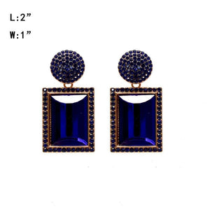 GOLD EARRINGS BLUE STONES ( 1436 )