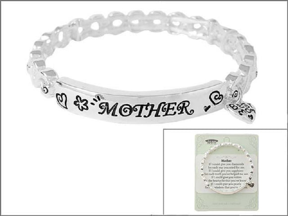 SILVER STRETCH BRACELET MOTHER ( 01686 AS )