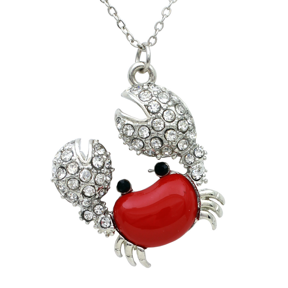 SILVER RED CRAB NECKLACE ( 13008 LSIS )