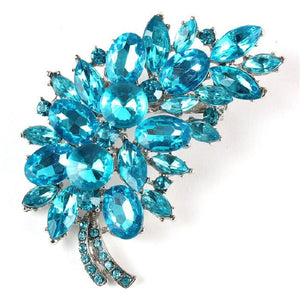 3" SILVER LIGHT BLUE Brooch ( 06197 SLBL )