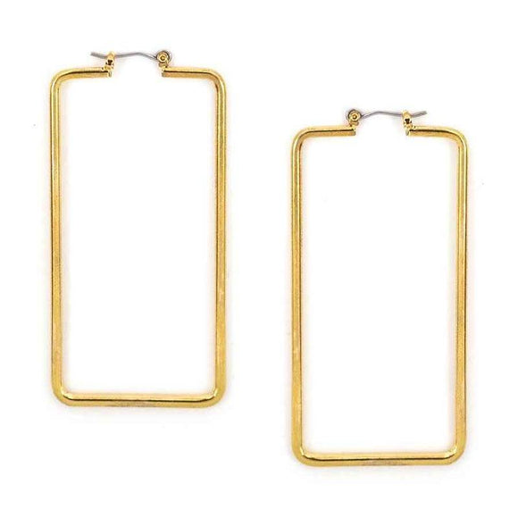 GOLD 14K GOLD FILLED SQUARE EARRINGS ( 5059 GD ) - Ohmyjewelry.com