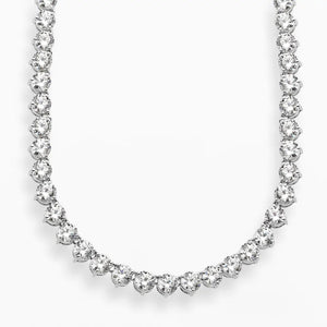 16" SILVER NECKLACE WITH CUBIC ZIRCONIA STONES ( 1607S)