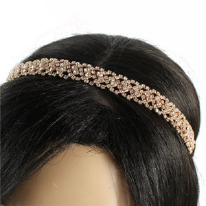 GOLD BLACK HAIR BAND CLEAR STONES ( 0094 2C )