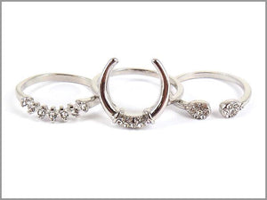 3 PC SILVER RING SET CLEAR STONES SIZE 7 ( 0172 SIZE 7 ) - Ohmyjewelry.com