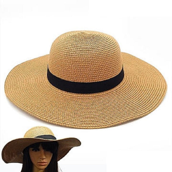 BROWN BLACK STRAW HAT ( 3397 BRBLK )