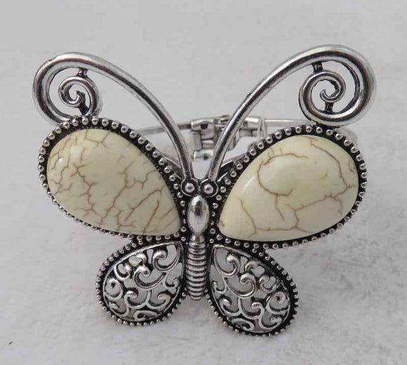 SILVER BUTTERFLY BANGLE ( 696 WT )