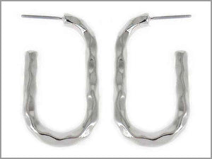 SILVER HAMMERED EARRINGS ( 3150 R )