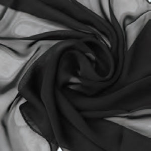 BLACK CHIFFON SCARF ( 001 BK )