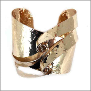 GOLD GEOMETRIC CUFF BANGLE ( 4020 ) - Ohmyjewelry.com