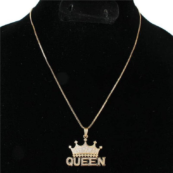 Gold Clear CZ Cubic Zirconia Charm Crown 