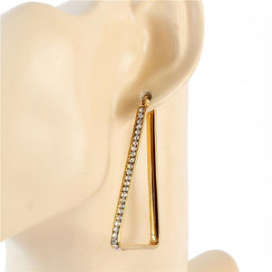 GOLD STAINLESS STEEL TRIANGLE HOOP EARRINGS ( 554 50G )