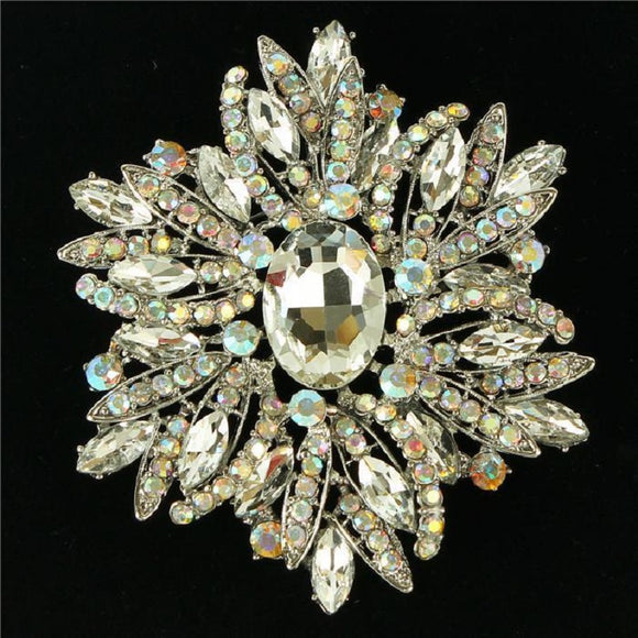 SILVER BROOCH AB STONES ( 06719 SAB )