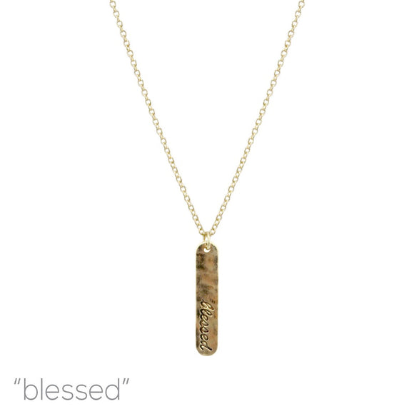 GOLD NECKLACE BLESSED PENDANT ( 17767 WG )