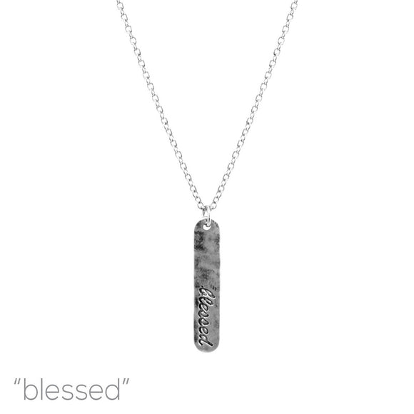 SILVER NECKLACE BLESSED PENDANT ( 17767 WS )