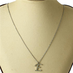 SILVER STAINLESS STEEL PENDANT "E" ( 3001 ) - Ohmyjewelry.com