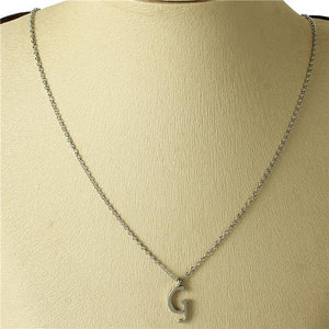 SILVER STAINLESS STEEL PENDANT "G" ( 3001 ) - Ohmyjewelry.com