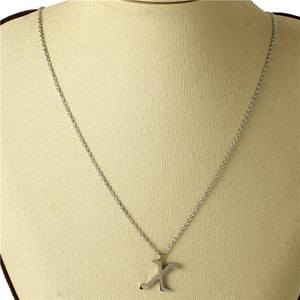 SILVER STAINLESS STEEL PENDANT "X" ( 3001 ) - Ohmyjewelry.com