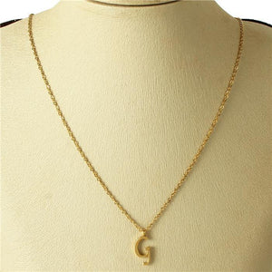 GOLD STAINLESS STEEL PENDANT "G" ( 3001 ) - Ohmyjewelry.com