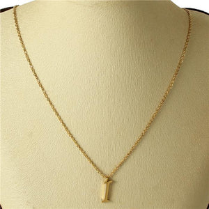 GOLD STAINLESS STEEL PENDANT "I" ( 3001 ) - Ohmyjewelry.com
