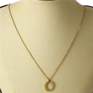 GOLD STAINLESS STEEL PENDANT "O" ( 3001 ) - Ohmyjewelry.com