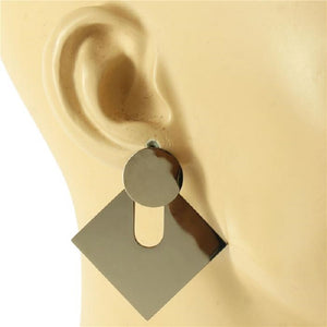 SILVER REFLECTIVE STAINLESS STEEL EARRINGS ( 567 S )