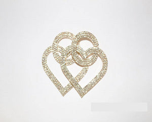 GOLD HEART EARRINGS CLEAR STONES ( 1396 GCRY ) - Ohmyjewelry.com