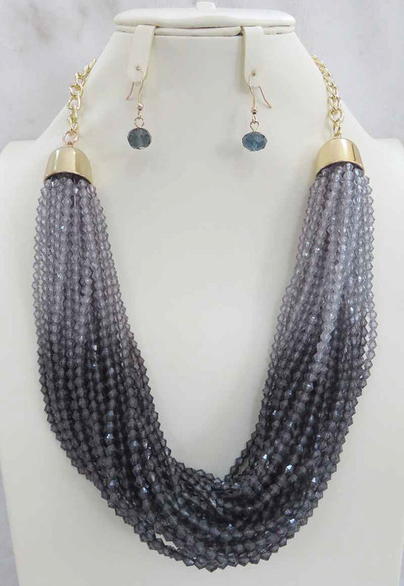 GOLD GREY NECKLACE SET ( 4068 GY )