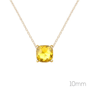 GOLD NECKLACE TOPAZ COLOR STONE ( 18034 TOG )