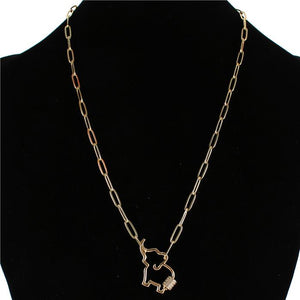 GOLD STAINLESS STEEL ELEPHANT PENDANT NECKLACE ( 3033 G )