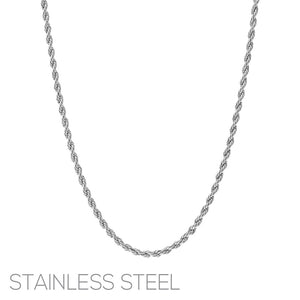 SILVER STAINLESS STEEL NECKLACE ( 18081 R )