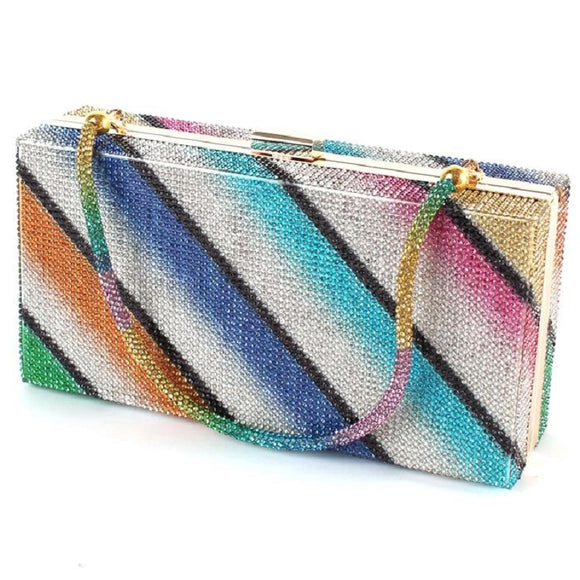 MULTI COLOR RHINESTONE EVENING BAG ( 7244 )