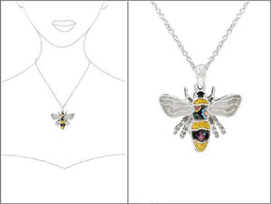 SILVER MULTI COLOR NECKLACE BEE PENDANT ( 3024 SMT )