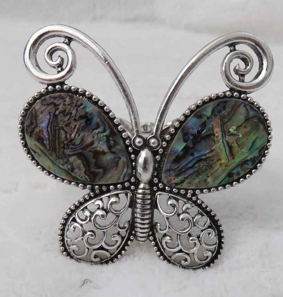 SILVER AB BUTTERFLY BANGLE ( 696 AB )