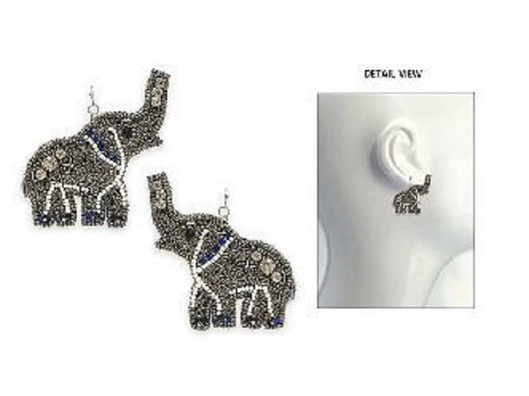 ELEPHANT BEAD FABRIC EARRINGS ( 3647 SMX ) - Ohmyjewelry.com