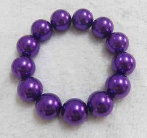 PURPLE PEARL STRETCH BRACELET ( 602 )