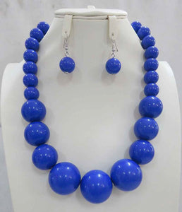 ROYAL BLUE PEARL NECKLACE SET ( 602 ROBL )
