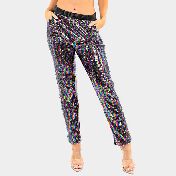 MULTI COLOR SEQUIN PANTS M/L ( 0268 AMT )