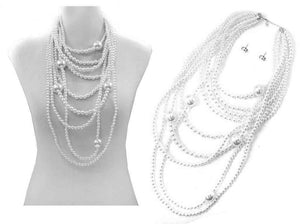 WHITE PEARL NECKLACE SET ( 7490 RHWHP )