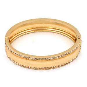 GOLD BANGLE WITH CLEAR STONES ( 5397 )