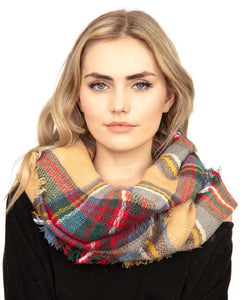 TAUPE TARTAN INFINITY SCARF ( 0191 TP )