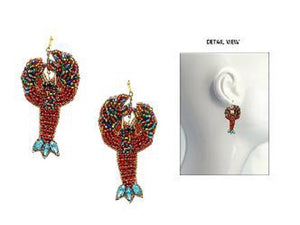 MULTI COLOR BEAD LOBSTER EARRINGS ( 3637 GMX )