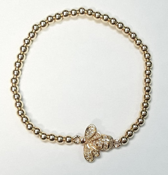 GOLD STRETCH BRACELET WITH BEE ( 2002 )