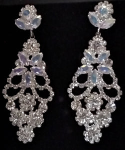 SILVER EARRINGS CLEAR AB STONES