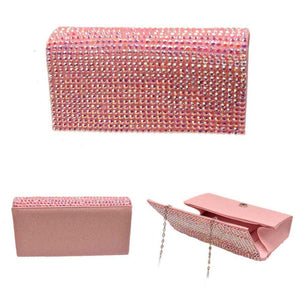 PINK AB RHINESTONE EVENING BAG ( 11656 )